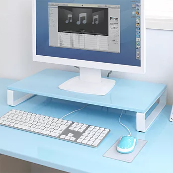 SANWA螢幕置物桌上架 多彩款/深30cm藍色