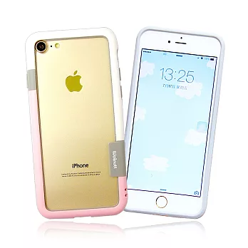 [贈可拆式頸掛繩]VXTRA日韓糖果風 iPhone 7 4.7吋 撞色邊框軟式手機殼(草莓牛奶)