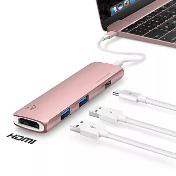 【Innowatt】DOCK with HDMI USB 3.1 Type C Combo Hub 多功能充電傳輸集線器-玫瑰金
