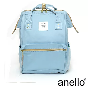【日本正版anello】經典口金後背包《粉藍色 SAX》 L尺寸