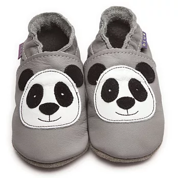 英國製Inch Blue，真皮手工學步鞋禮盒，Panda-Grey(6~12M)