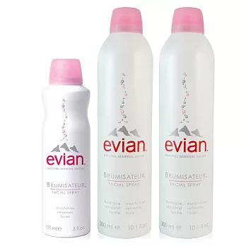 Evian愛維養 護膚礦泉噴霧全規格300ml*2入+150ml