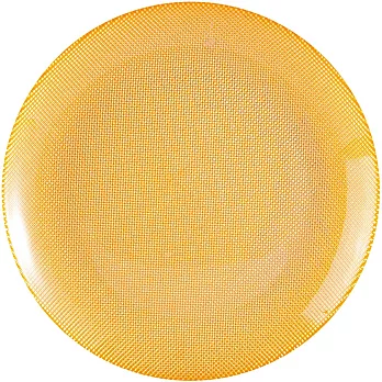 《EXCELSA》Diamond菱紋玻璃淺餐盤(黃25cm)