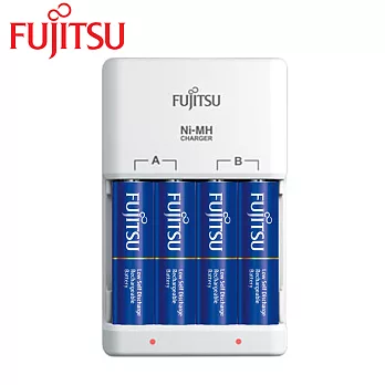 Fujitsu低自放充電電池組(智慧型充電器+低自放電池1900mAh 3號4入)充電組