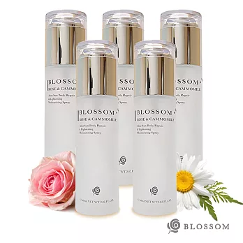 【BLOSSOM】玫瑰洋甘菊植萃淨白無瑕煥采保濕噴霧(60ML/瓶)X5件組