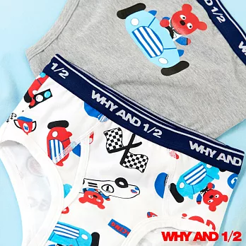 WHY AND 1/2 男童普普熊賽車內褲2件組 2Y~10Y03白色
