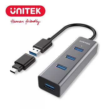 UNITEK 優越者Type-C+A 4埠USB3.0 HUB集線器