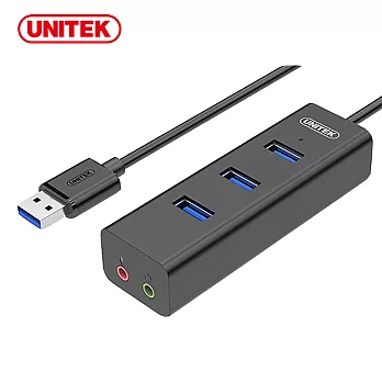 UNITEK 優越者3埠USB3.0集線器音效卡
