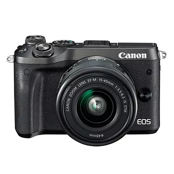 Canon EOS M6 15-45mm F3.5-6.3 IS STM(公司貨)-加送32G記憶卡+吹球拭鏡筆組+保護鏡-黑色