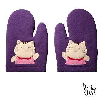 ABS貝斯貓 可愛貓咪拼布 隔熱手套 88-196紫