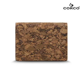 CORCO 雙摺軟木名片夾 - 塊紋棕