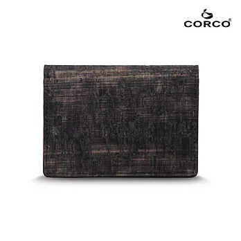 CORCO 雙摺軟木名片夾 - 復古黑