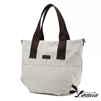 【Lemio】韓版復古風學院斜背單肩兩用包(學院白)