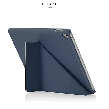 PIPETTO Origami iPad 9.7吋(2017)多角度多功能保護套-海軍藍