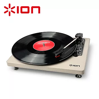 ION Audio Compact LP 摩登皮革黑膠唱機 -奶油白