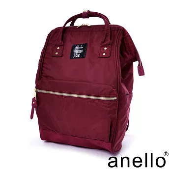 【日本正版anello】高密度光澤感尼龍後背包《酒紅色 WI》 L尺寸
