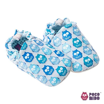 英國 POCONIDO 純手工柔軟嬰兒鞋 (藍色貓頭鷹)24-30個月