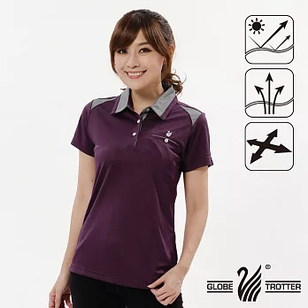 【遊遍天下】女款抗UV吸濕排汗機能POLO衫(GS10017)L紫色