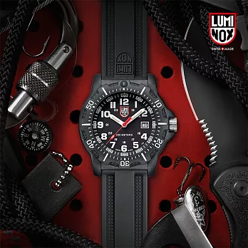 LUMINOX 雷明時Black Ops 8880黑夜行動系列腕錶-黑x白時標/45mm A8881