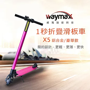 Waymax威瑪 5.5吋智能電動避震滑板車-豪華款粉