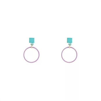 Snatch 藍莓薄荷糖幾何耳環 / Mint&Berry Sugar Circle Earrings