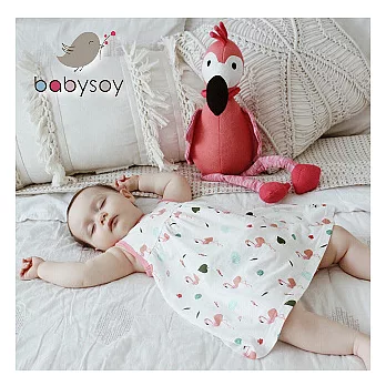 美國 [Babysoy] 有機棉無袖連身洋裝/套裝 305 牡丹粉 6-12M
