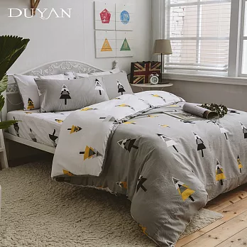 《DUYAN 竹漾》台灣製 100%頂級純棉雙人加大床包三件組-南歐森林