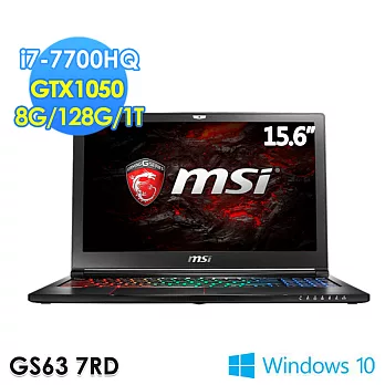 msi微星 GS63 7RD-090TW 15.6吋 i7-7700HQ GTX1050 WIN10輕薄電競筆電