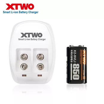 XTWO 高容量850型 9V 鋰電充電組(附1顆電池)
