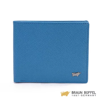 【BRAUN BUFFEL】.德國小金牛 -洛非諾C系列12卡中翻皮夾 - 蔚藍