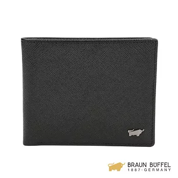 【BRAUN BUFFEL】.德國小金牛 -洛非諾C系列5卡透明窗皮夾 - 黯黑