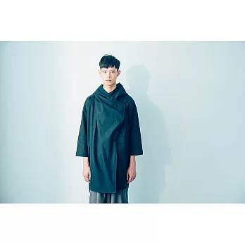 I . A . N Design 連帽風衣外套 黑色 平織有機棉 Organic CottonF黑