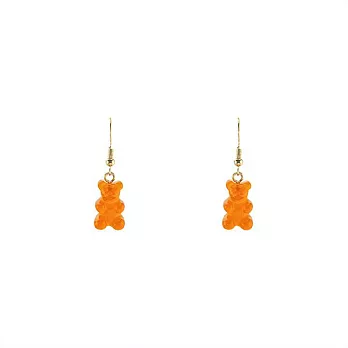 Snatch 小熊軟糖QQ手作耳環 - 橘子口味熊 / Snatch QQ Gummy Bear Handmade Earrings - Orange