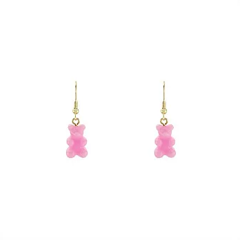 Snatch 小熊軟糖QQ手作耳環 - 草莓優格熊 / Snatch QQ Gummy Bear Handmade Earrings - Light Pink