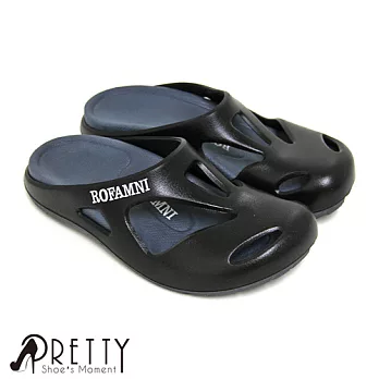 【Pretty】熱銷款透氣防水環保萬用女拖鞋US5黑色