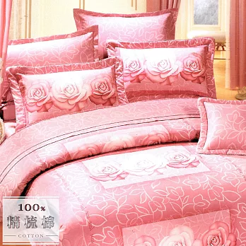 【幸福晨光】台灣製100%精梳棉雙人六件式床罩組-永不凋零
