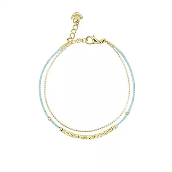 Snatch 娜芙小金珠雙層細手鍊-粉藍 / Nefer Golden Beads Fine Bracelets - Light Blue