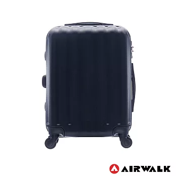 AIRWALK LUGGAGE - 海岸線系列 BoBo經濟款ABS硬殼拉鍊20吋行李箱 - 黑水黑20吋