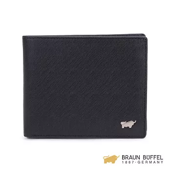 BRAUN BUFFEL‧德國小金牛 -HOMME-M系列4卡零錢皮夾 - 黯黑