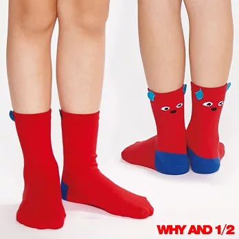 WHY AND 1/2 普普熊造型短襪 多色可選03紅色
