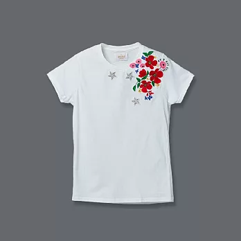 【U】LOUIS LIN & AN - Moss Rose Embroidered Fashion Top 大花馬齒莧刺繡上衣S白色