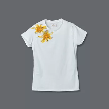 【U】LOUIS LIN & AN - Lily Flower Embroidered Fashion Top 金針花刺繡上衣S白色