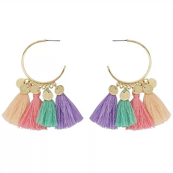 Snatch 絢彩嘉年華流蘇圈圈耳環 - 粉嫩馬卡龍 / Carnival Tassel Earrings - Macaron