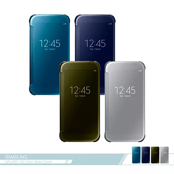 Samsung三星 原廠Galaxy S6 G920專用 全透視鏡面感應皮套 Clear View /智慧側掀保護套藍色