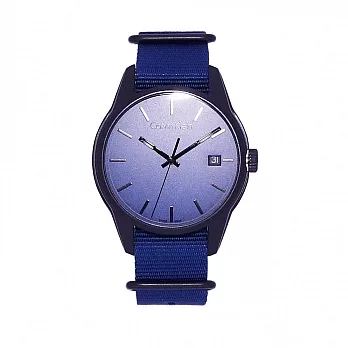 Calvin Klein 軍事革命主義帆布風格優質時尚腕錶-藍-K7K514VN