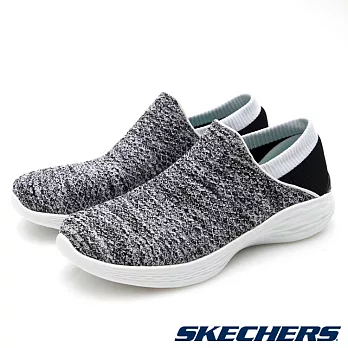 SKECHERS 女款 YOU 運動鞋14951 WBK / 美國品牌、編織鞋面、避震、輕量US6白-黑