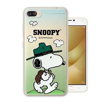 史努比/SNOOPY 正版授權 ASUS ZenFone 4 Max ZC554KL 漸層彩繪軟式手機殼(郊遊)