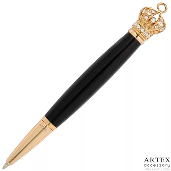 ARTEX accessory皇冠飾品筆 素雅款白冠黑金管
