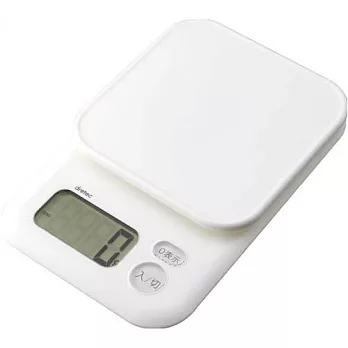 【日本嚴選dretec】大畫面料理電子秤 測量範圍1g~2kg 簡約白色