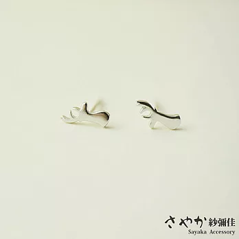 【Sayaka紗彌佳】純銀 耶誕元素麋鹿角耳環